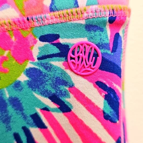 Lilly Pulitzer Luxletic Women High Rise Crop Gumbo Limbo Print Capri Legging L - Picture 5 of 10